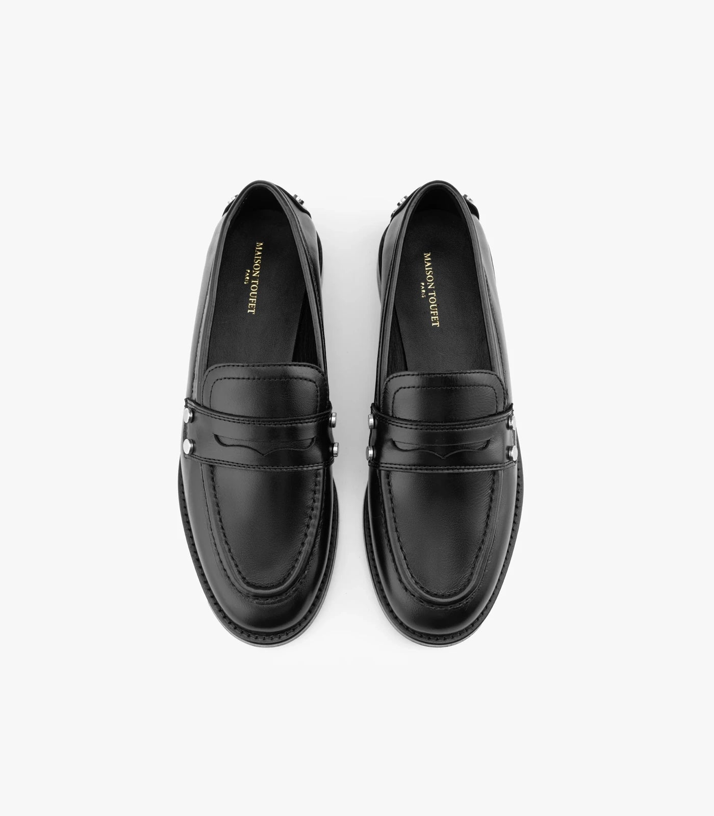 MOCASSINS EMMY CUIR GLACE NOIR