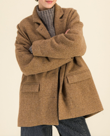 VESTE BOYISH EN LAINE JEAN PRALINE
