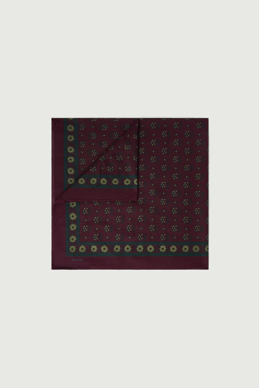FOULARD CLASSIQ AUBERGINE/VERT