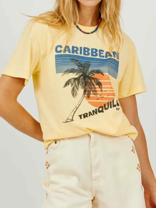 T-SHIRT FEMME CARIBBEAN JAUNE