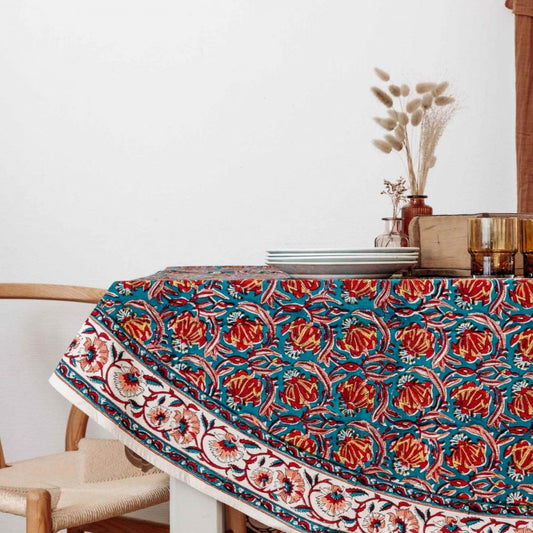 Nappe coton Jaipur - Couleur : Jaipur Pin- Taille : 175 cm