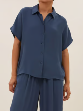 karly viscose blouse 624 opal blue