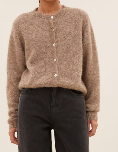 CARDIGAN CLEO NATURAL 787 DEEP BROWN