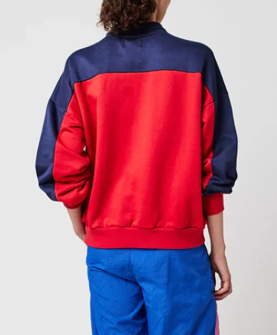 Half zip color block sweatshirt RED B225AD021