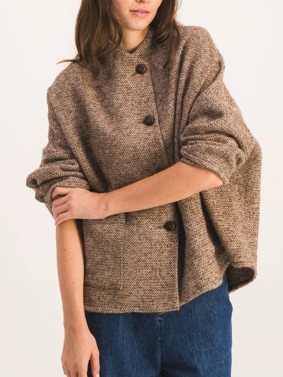 VESTE RITA LAINAGE NATTE PRALINE ECRU