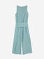 VICHY V-NECK SLEEVELESS OVERALL 124AD091 TURQUOISE