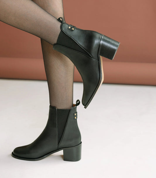 BOOTS ESME CUIR LISSE NOIR