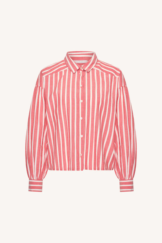 Sarah Short Stripe Blouse Red Stripe