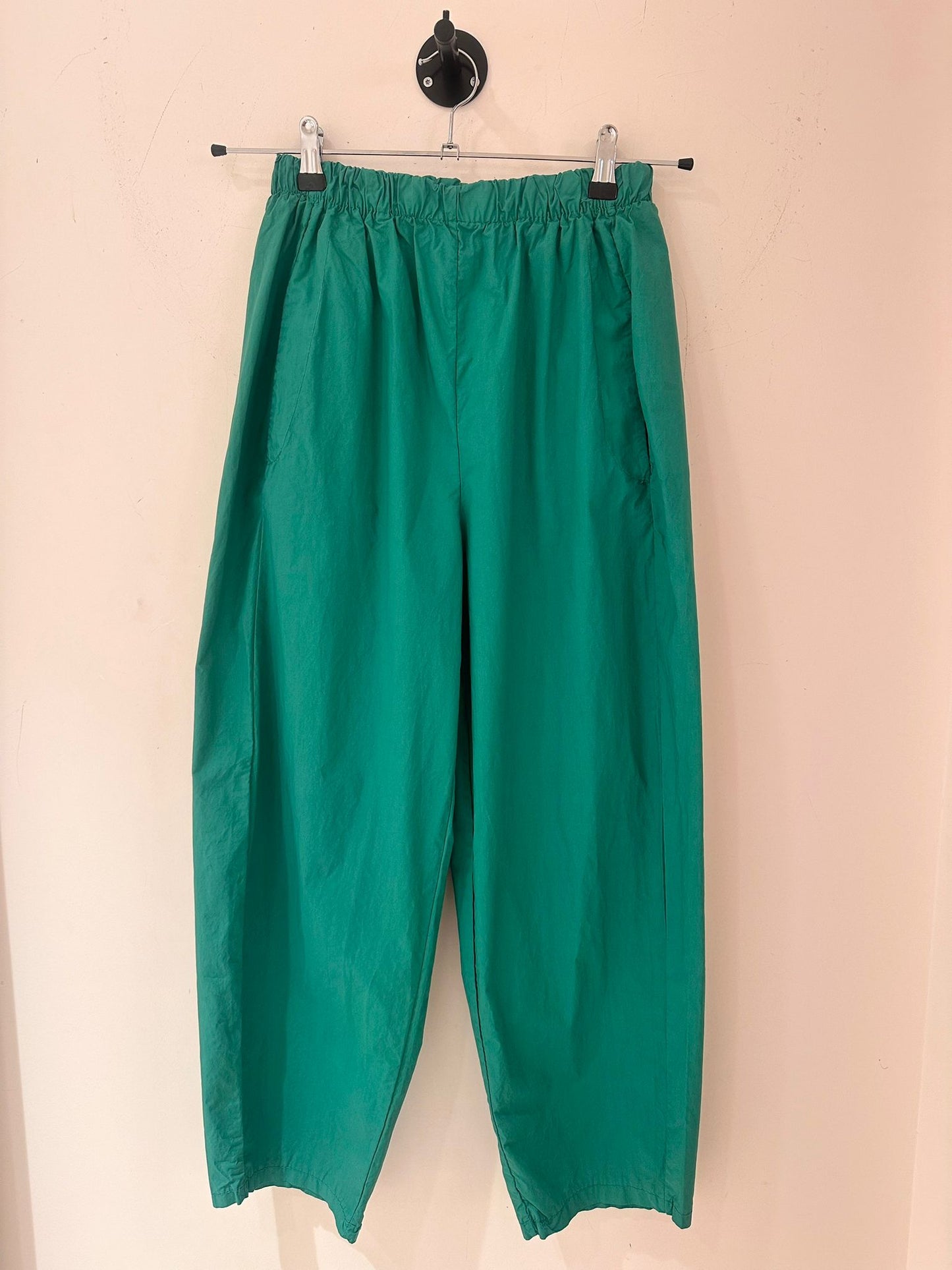 PANTALON COTON UNI VERT