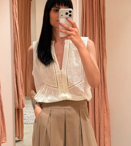 TOP BRODERIE ECRU