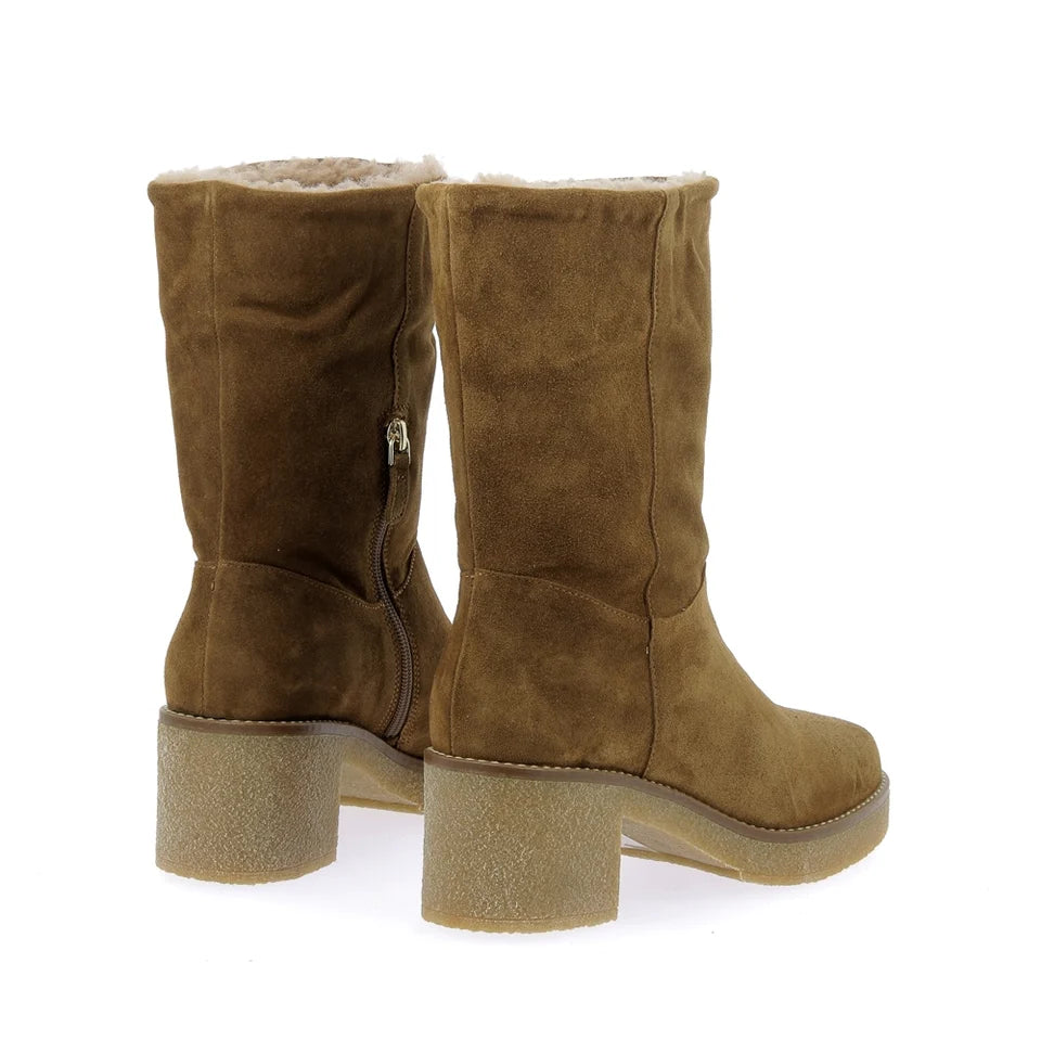 BOOTS EMILIANA VELOURS CAMEL