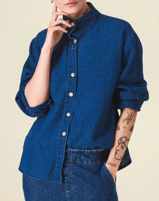 CHEMISE NOUKA CHAMBRAY BLEU INDIGO