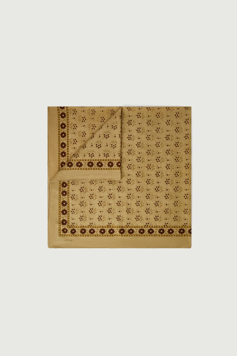 FOULARD CLASSIQ BEIGE/MARRON