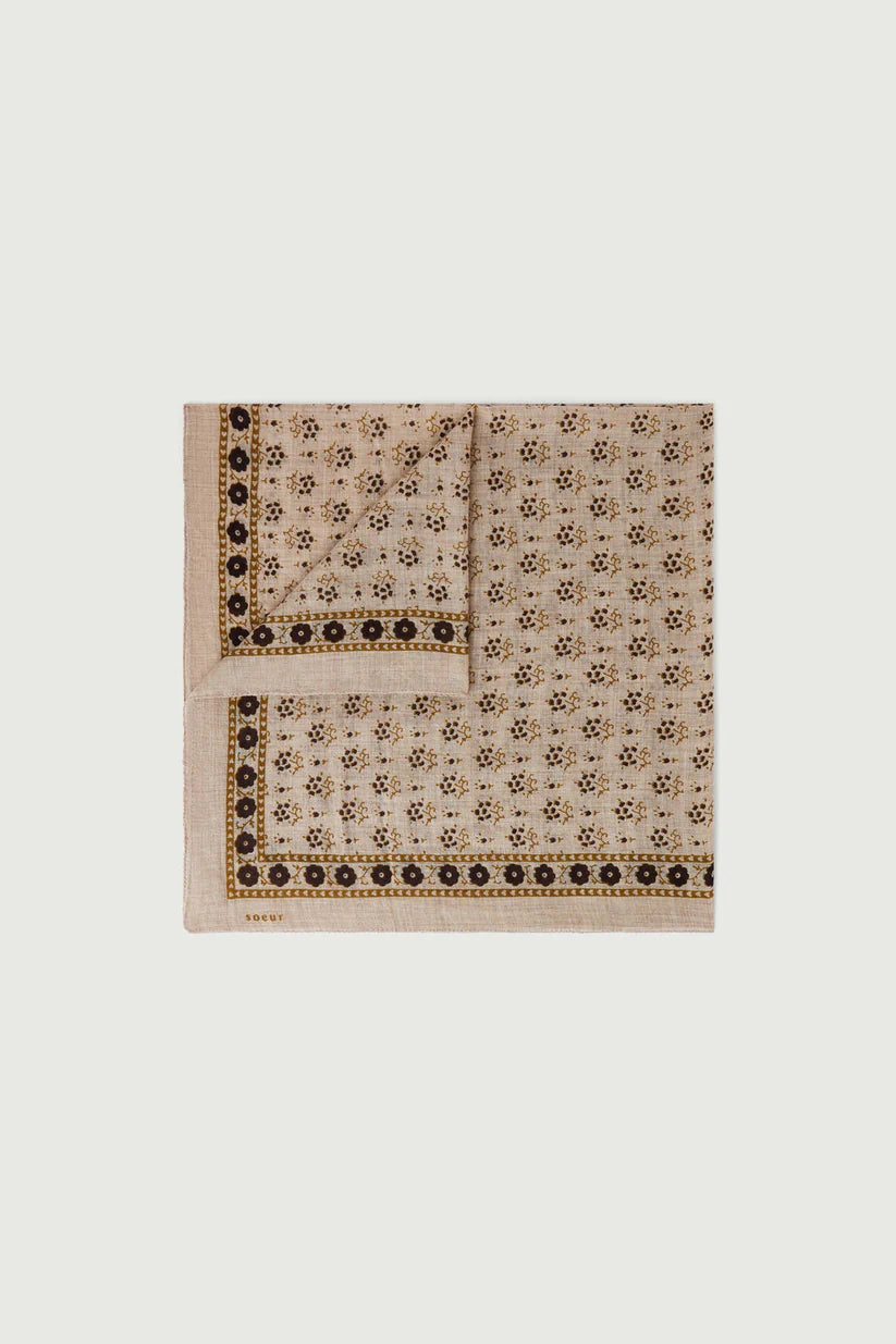FOULARD C TWILL BEIGE/KAKI FONCE