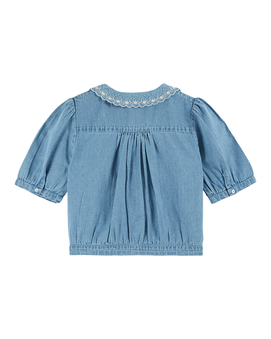 BLOUSE DENIM CROP IDA-BOLERO DENIM LIGHT