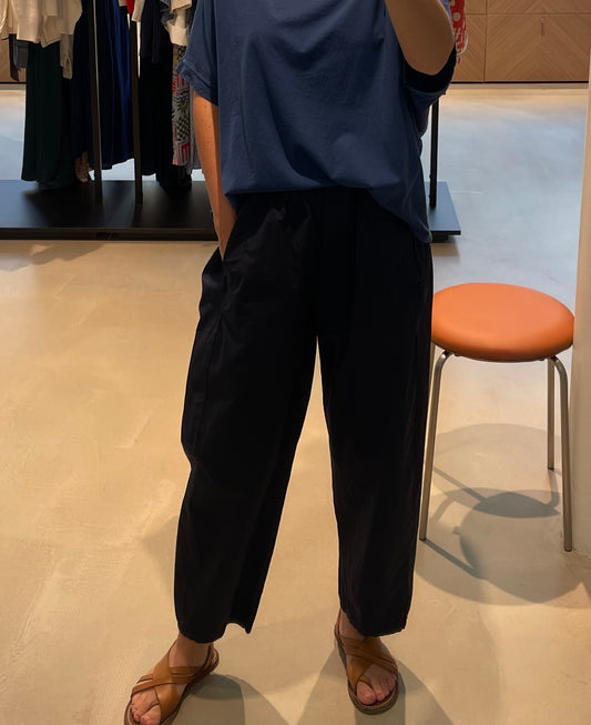 PANTALON COTON UNI MARINE