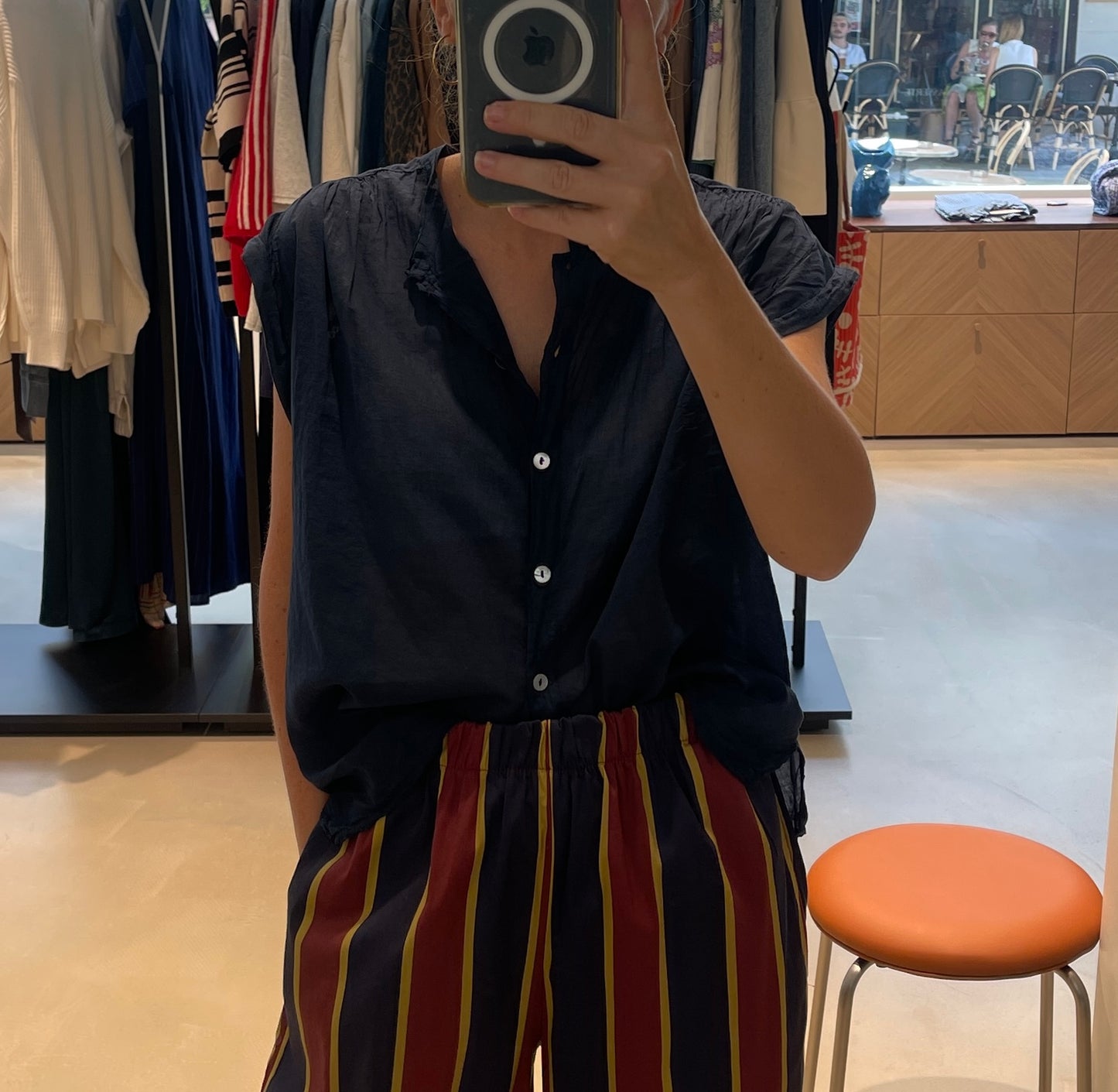 BLOUSE SS MANCHE MARINE