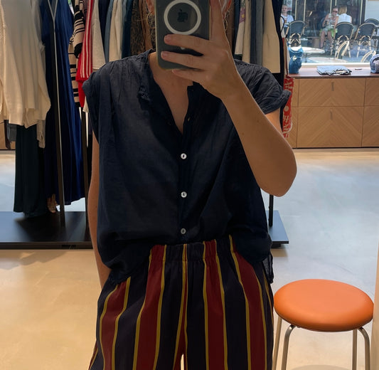 BLOUSE SS MANCHE MARINE