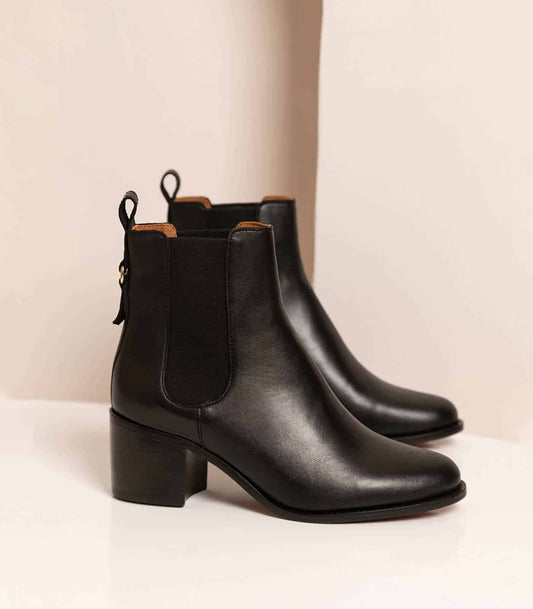 BOOTS GERALDINE CUIR NOIR