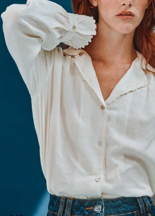 BLOUSE VINTAGE IDA-CAPUCINE  CREME