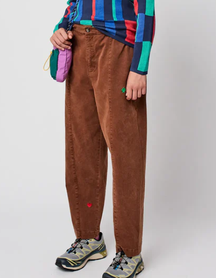 Brown embroidery cocoon pants BROWN B225AD036