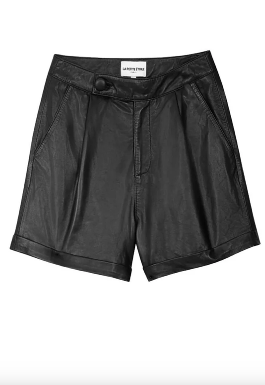 SHORT ZEMIRA NOIR CUIR