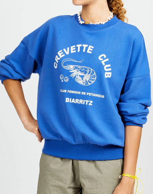 SWEAT FEMME CREVETTE CLUB E25WS07 COBALT