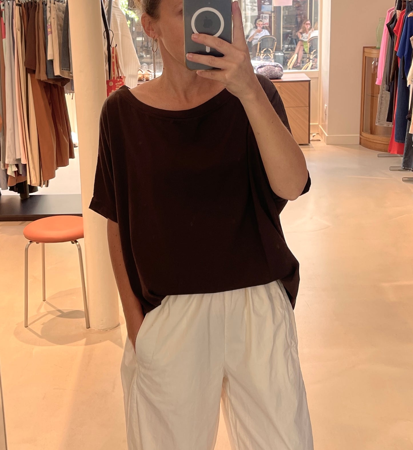 T-SHIRT COTON MARRON