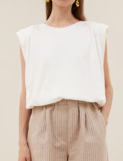 Nilou Jersey Top Off White