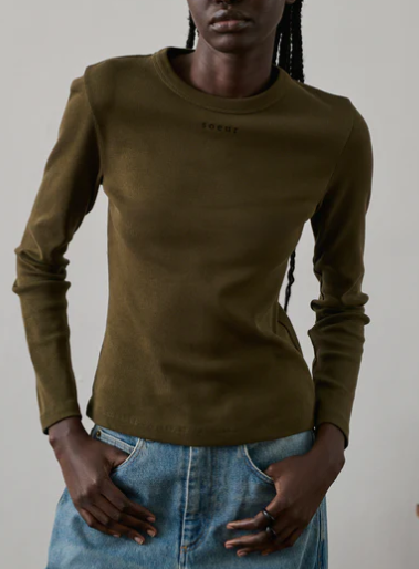 T-SHIRT FLAVIE KAKI FONCE