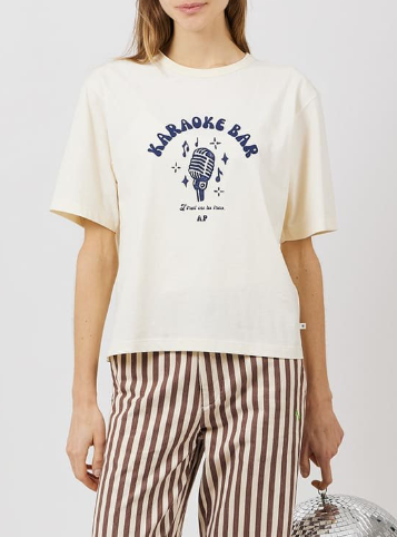 T-SHIRT FEMME KARAOKE  H25WT05 ECRU