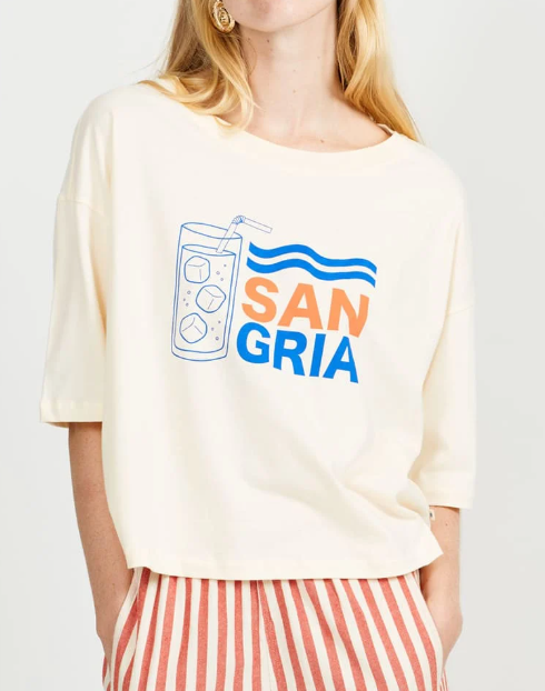 T-SHIRT FEMME SANGRIA E25WT38 ECRU