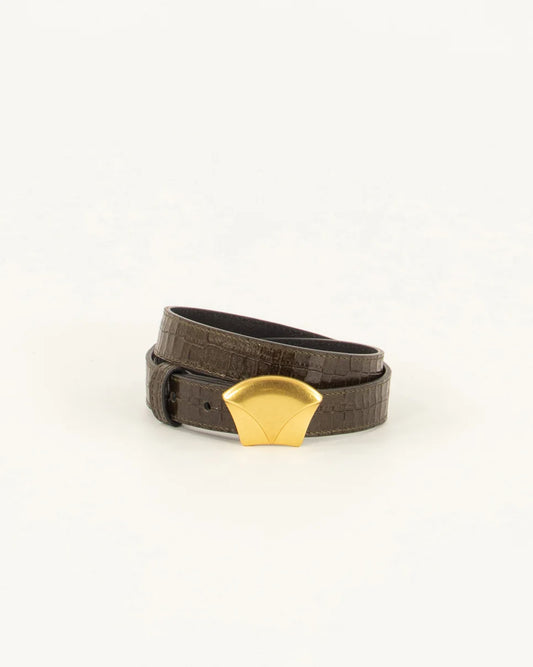 CEINTURE DIVILUZ BELT CROCO LICHEN