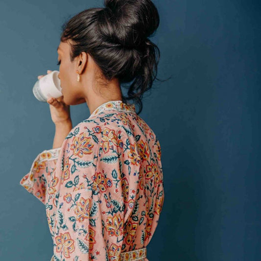 Kimono coton Rang - Couleur : Rang Pêche