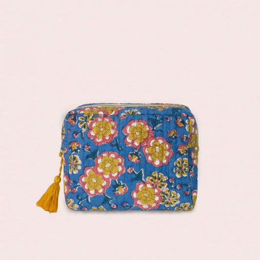 Trousse matelassée Dalia - Couleur : Dalia BleuTaille : 20x14x7,5