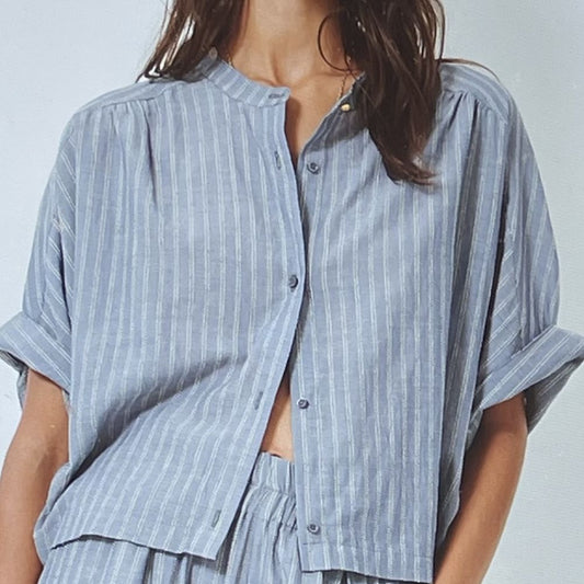BLOUSE REVA-Chambray Blue