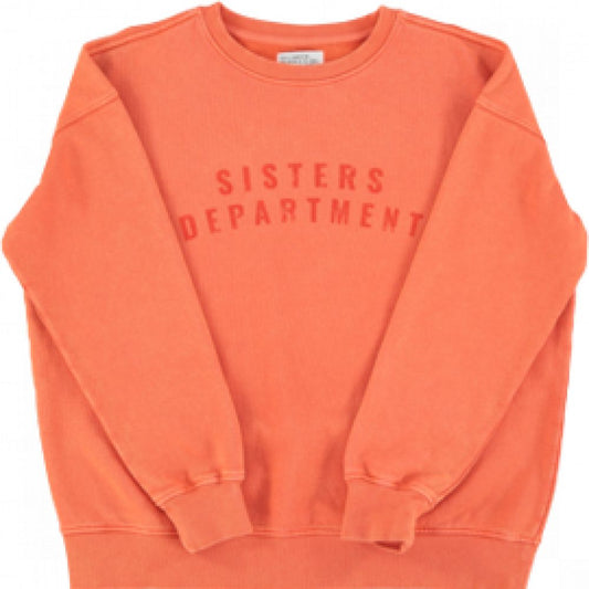 Sweatshirt | Orange w/ "sisters department" print