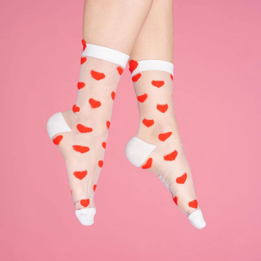 Chaussettes transparentes Coeur