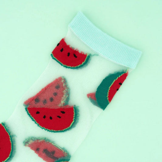 Chaussettes transparentes pastèque