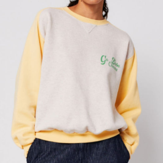 Carnation flower relaxed sweatshirt LIGHT YELLOW B225AD022