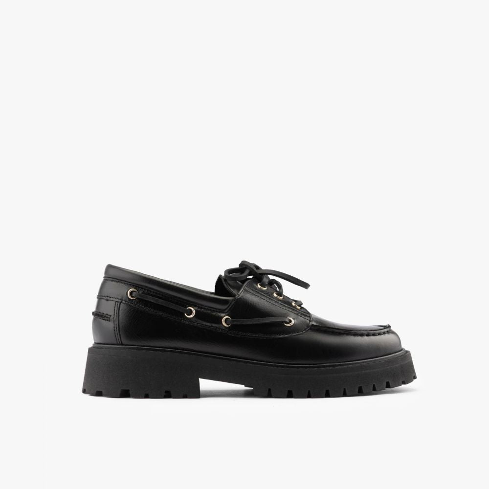 MOCASSINS HENRIETTE CUIR GLACE NOIR