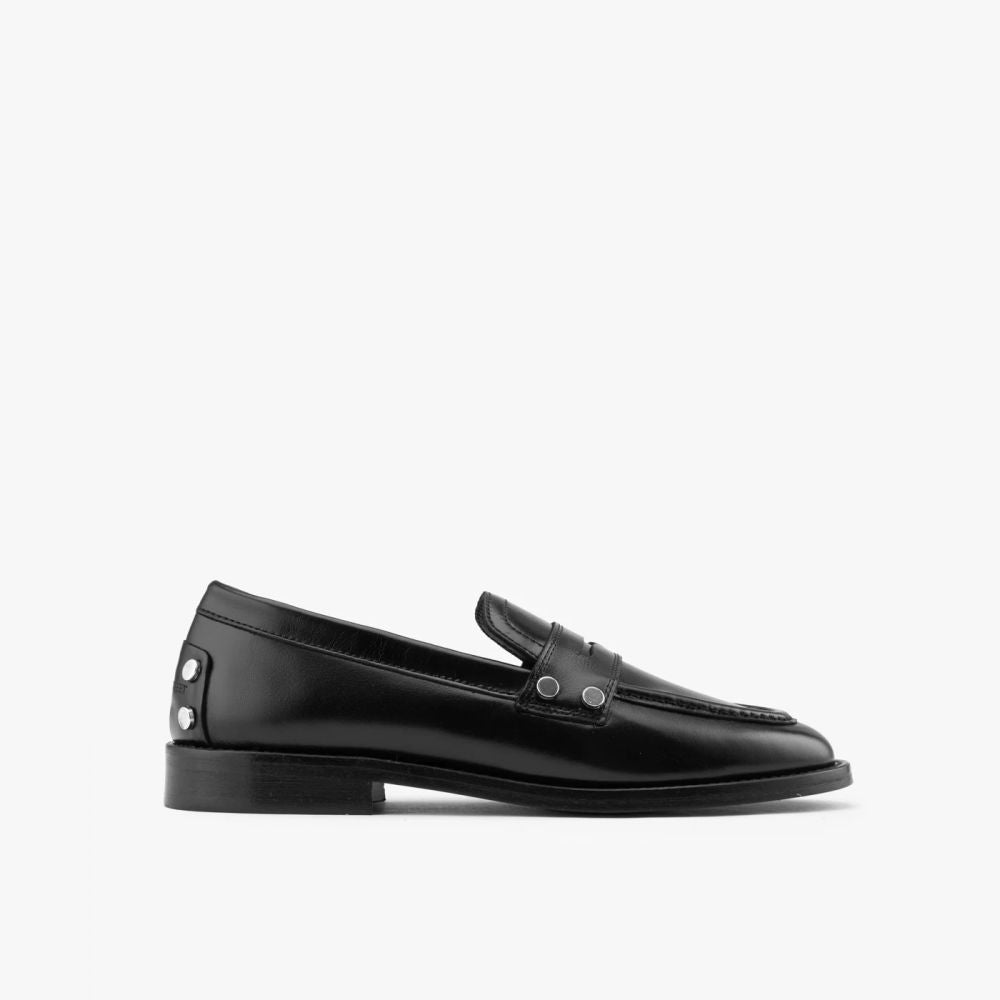 MOCASSINS EMMY CUIR GLACE NOIR
