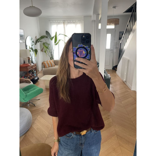Pull Manches courtes coloris Bordeaux