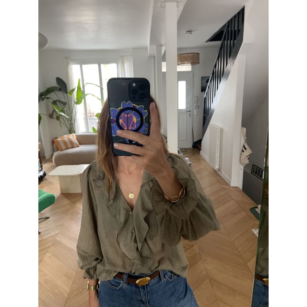 Blouse coloris kaki