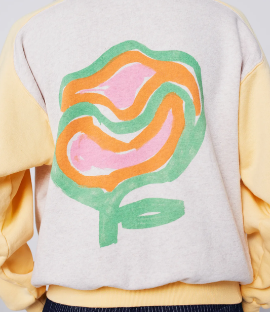 Carnation flower relaxed sweatshirt LIGHT YELLOW B225AD022