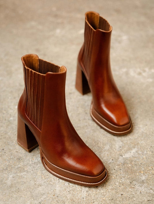 BOOTS DEVA CUIR CHATAIGNE