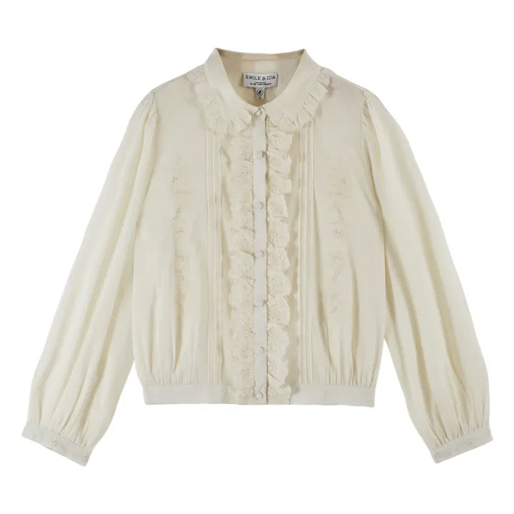 BLOUSE VINTAGE BRODEE IDA-CHARLINE  CREME