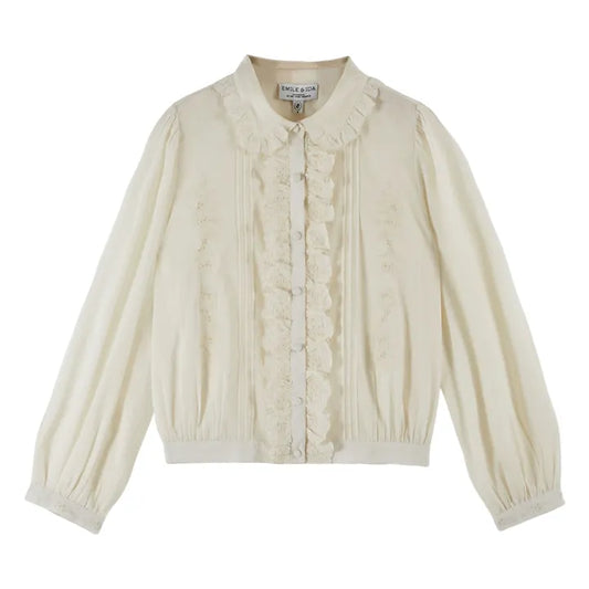 BLOUSE VINTAGE BRODEE IDA-CHARLINE CREME