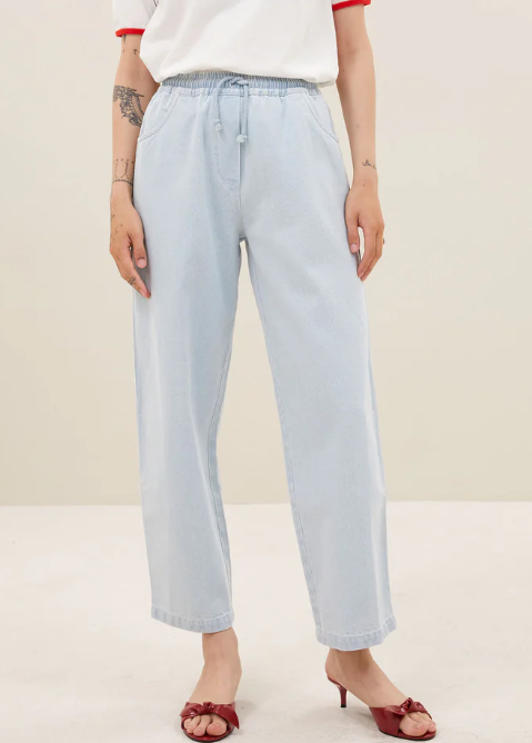 Sol Bleached Denim Pants Bleached Denim