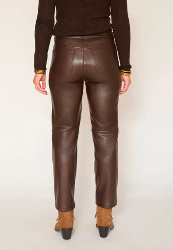 PANTALON THE LINDA LEATHER BROWN